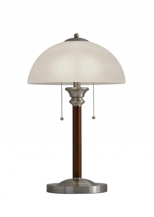 23" Silver Metal Standard Table Lamp with White Shade