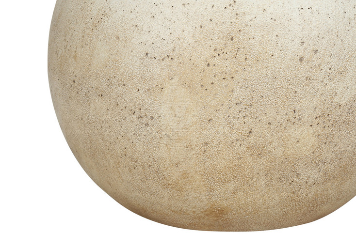 20" Beige Concrete Round Table Lamp with Beige Drum Shade