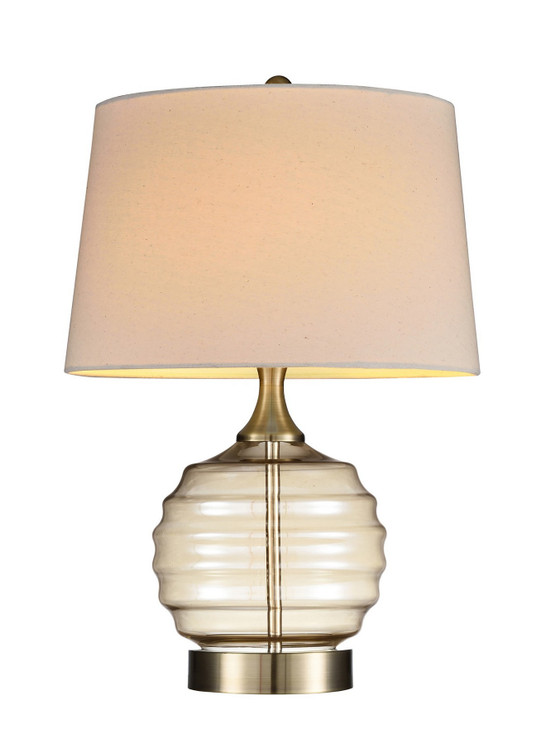 23" Off-White Metal Bedside Table Lamp with Off-White Shade