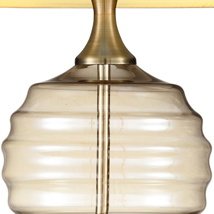 23" Off-White Metal Bedside Table Lamp with Off-White Shade