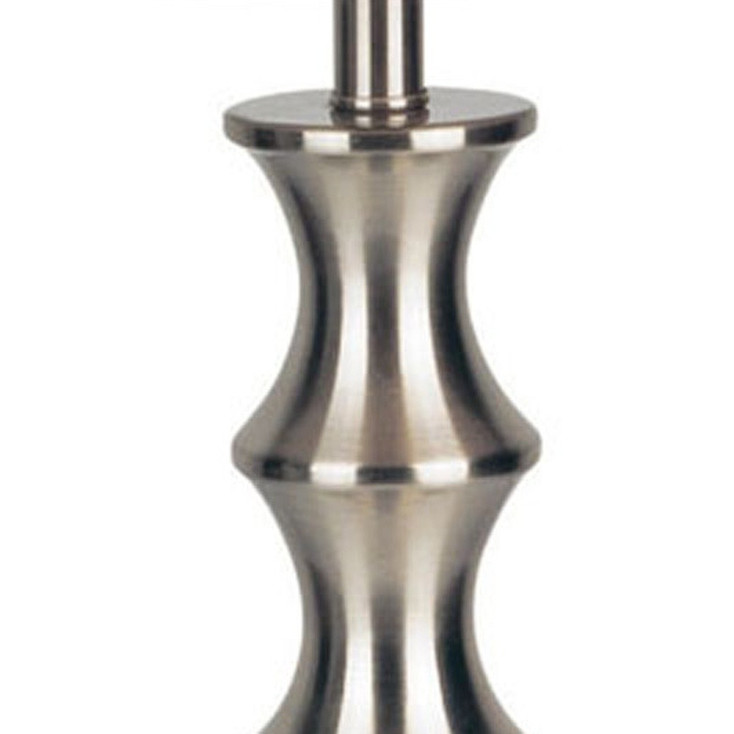30" Black Solid Wood Bedside Table Lamp with White Lamp Shade