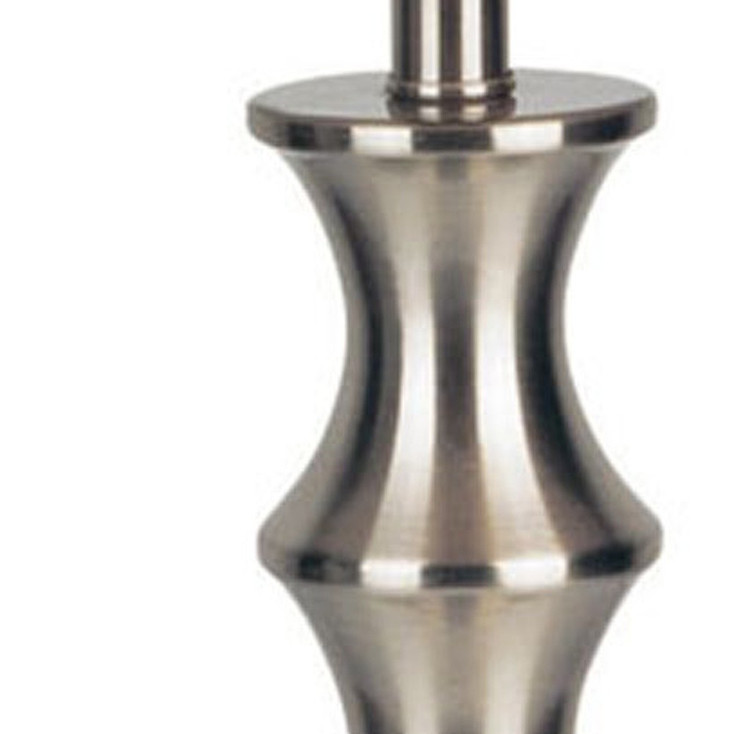 30" Black Solid Wood Bedside Table Lamp with White Lamp Shade