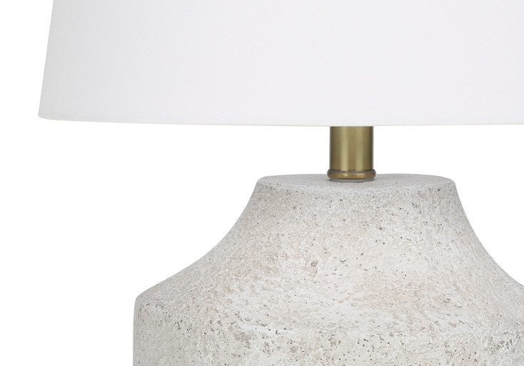 20" Cream Concrete Urn Table Lamp with Cream Empire Shade