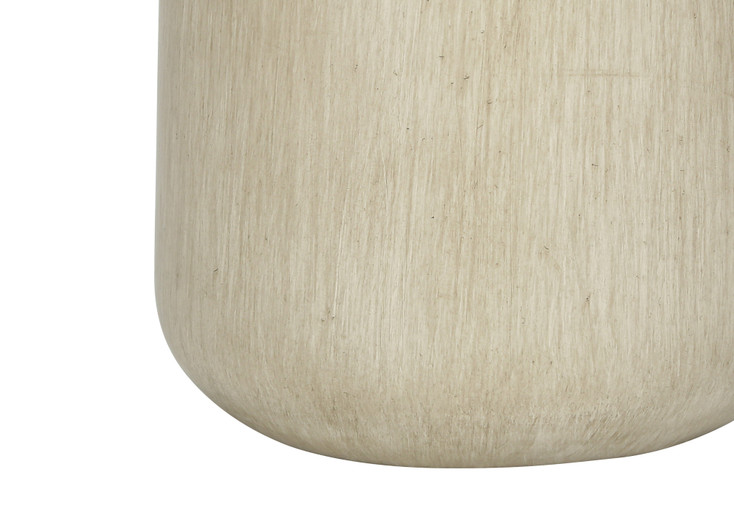 24" Beige Concrete Urn Table Lamp with Ivory Drum Shade
