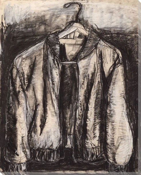 Sketched Jacket on Hanger Wrapped Canvas Giclee Print Wall Art