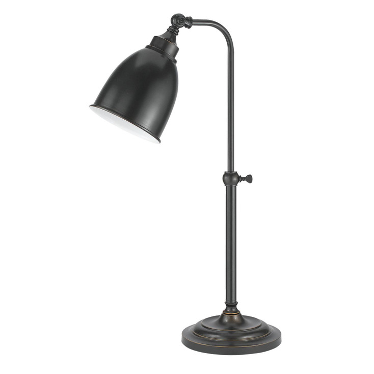 27" Bronze Metal Adjustable Lantern Table Lamp with Bronze Dome Shade