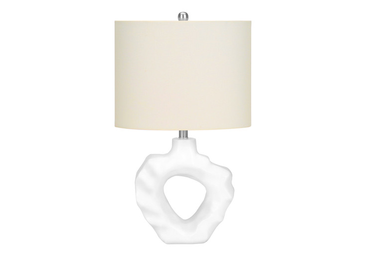25" Cream Novelty Table Lamp with Cream Drum Shade