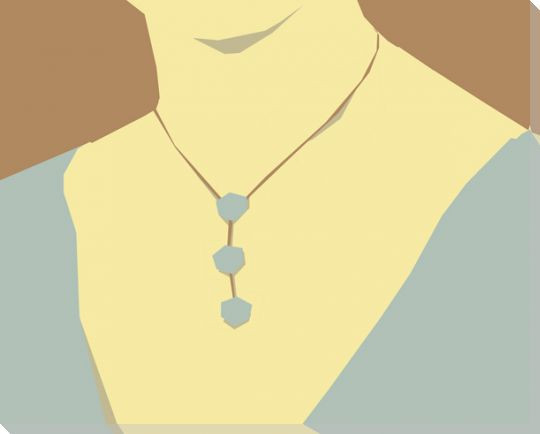 Waterfall Neckline Necklace Wrapped Canvas Giclee Print Wall Art