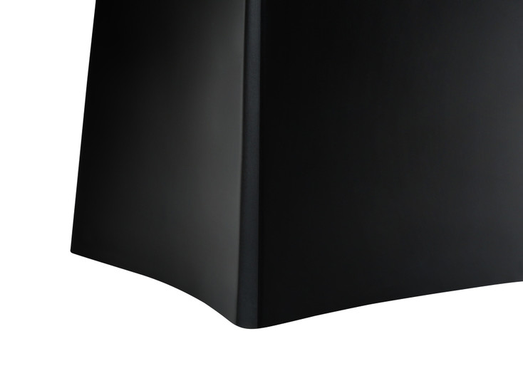 27" Black Geometric Table Lamp with Beige Drum Shade