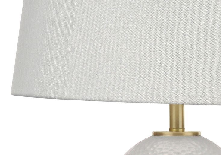 26" Gold and White Ceramic Urn Table Lamp with Cream Empire Shade