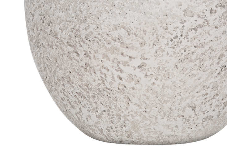 22" Cream Concrete Urn Table Lamp with Cream Abstract Empire Shade