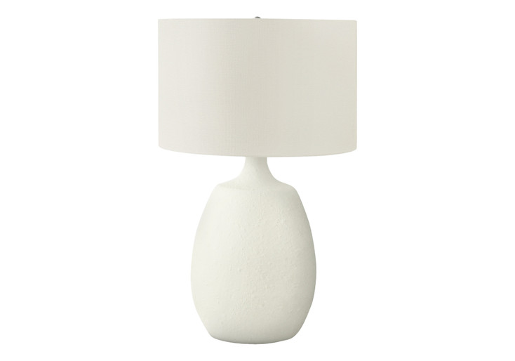 26" Cream Gourd Table Lamp with Cream Drum Shade
