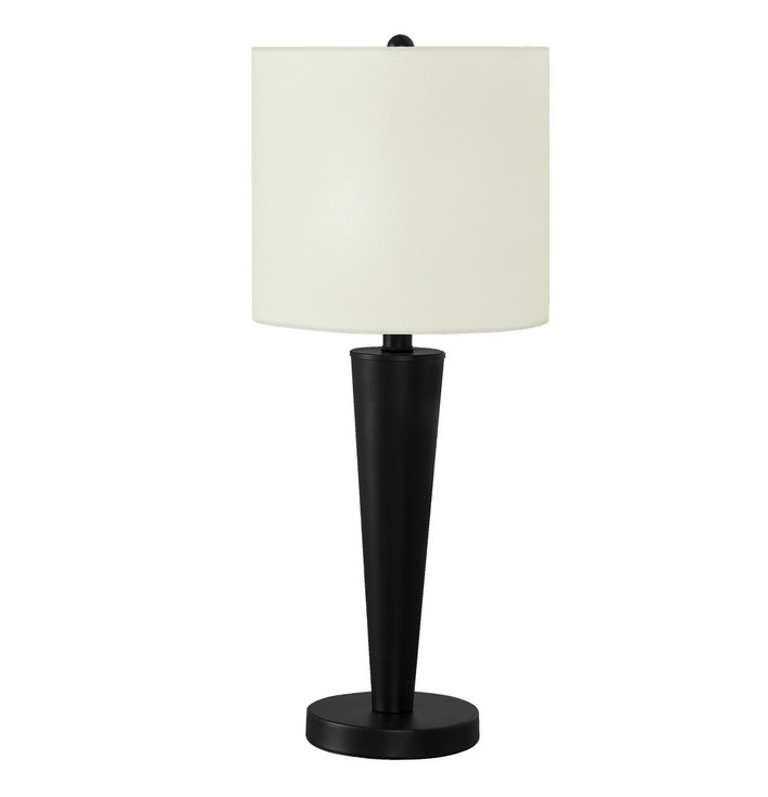 Set of Two 24" Black Metal Candlestick USB Table Lamps with Ivory Drum Shade