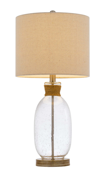 26" Brown Mason Jar Table Lamp with Brown Drum Shade