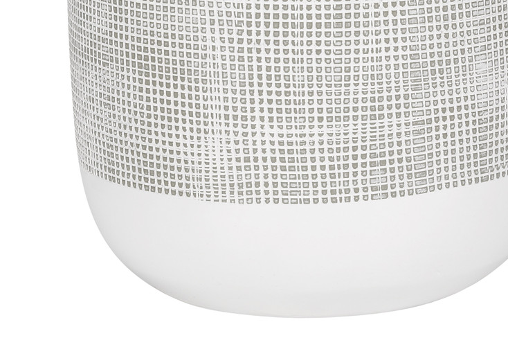 27" Gray and White Ceramic Round Table Lamp with Gray Drum Shade