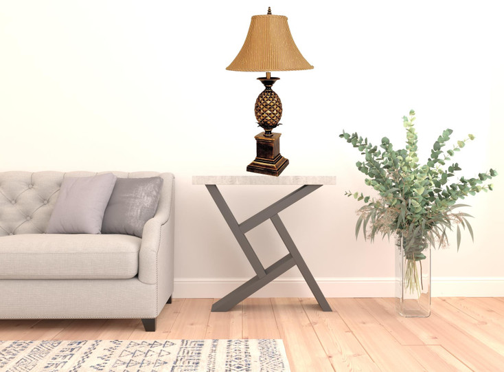 32" Gold Metal Pineapple Table Lamp with Gold Classic Empire Shade