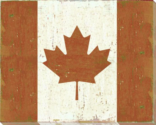 Canada: Canadian Flag Wrapped Canvas Giclee Print Wall Art