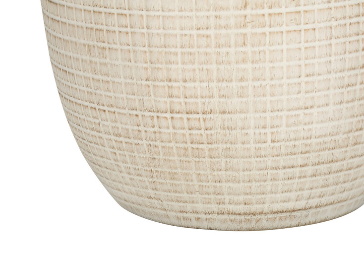 26" Cream Ceramic Urn Table Lamp with Cream Drum Shade
