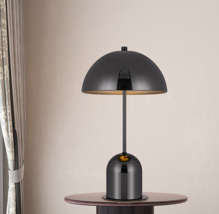 20" Gunmetal Dark Gray Desk Table Lamp with Half Dome Shade