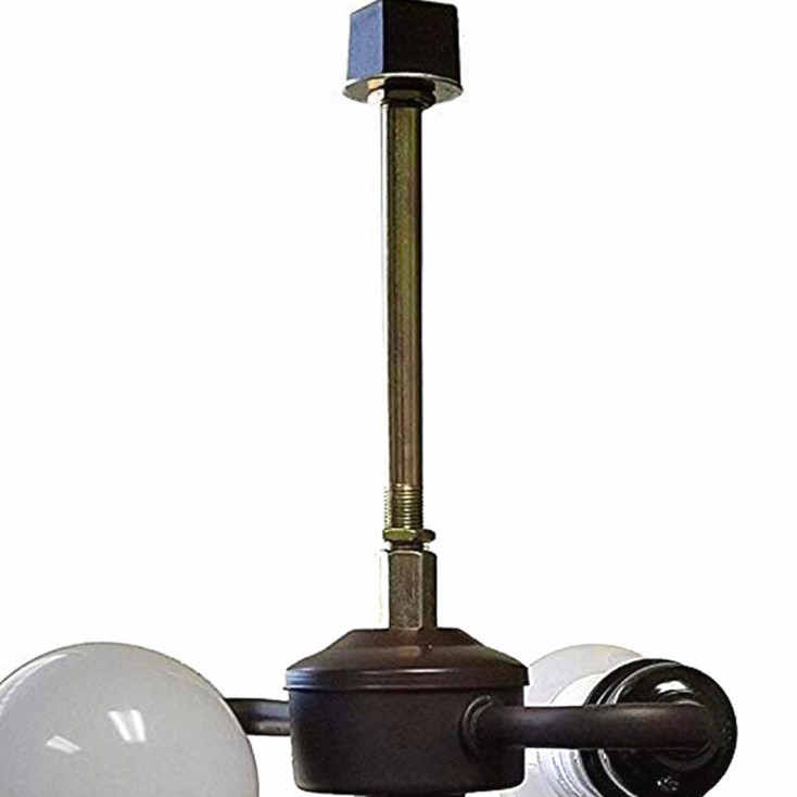 22" Dark Brown Metal Two Light Candlestick Table Lamp with Ivory Shade
