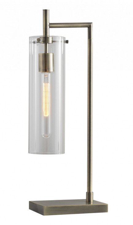24" Brass Novelty Lamp with Clear Cylinder Shade