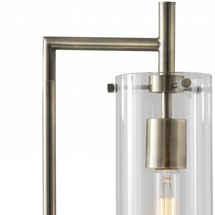 24" Brass Novelty Lamp with Clear Cylinder Shade