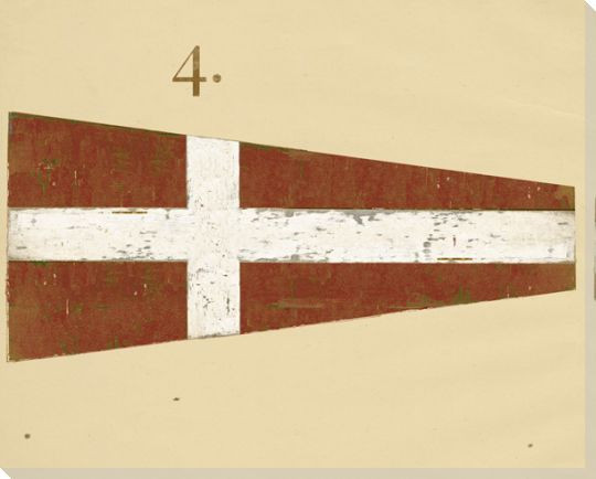 Intl. Maritime Signal Flag Four 4 Wrapped Canvas Giclee Print