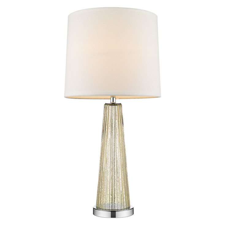 29" Champagne Glass Buffet Lamp with Off White Empire Shade