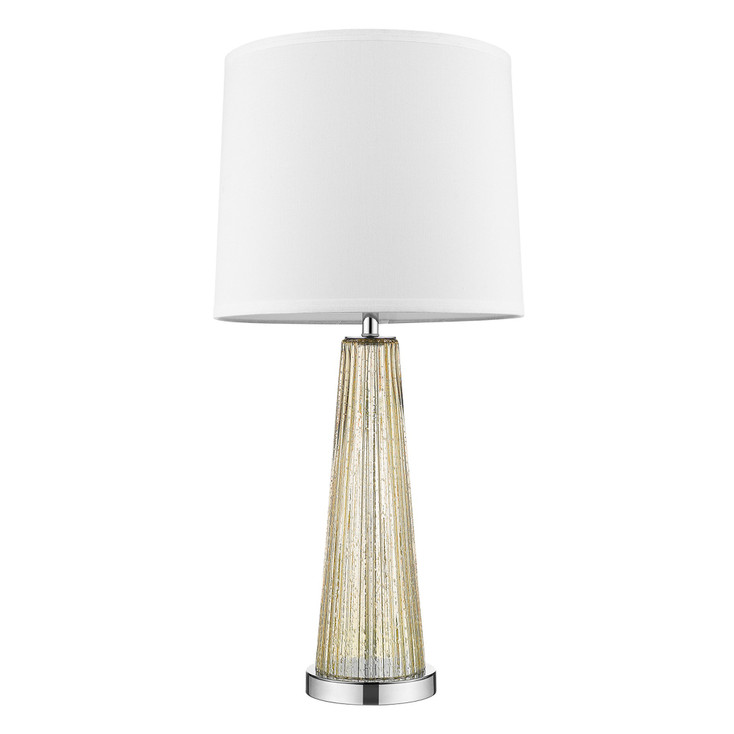 29" Champagne Glass Buffet Lamp with Off White Empire Shade