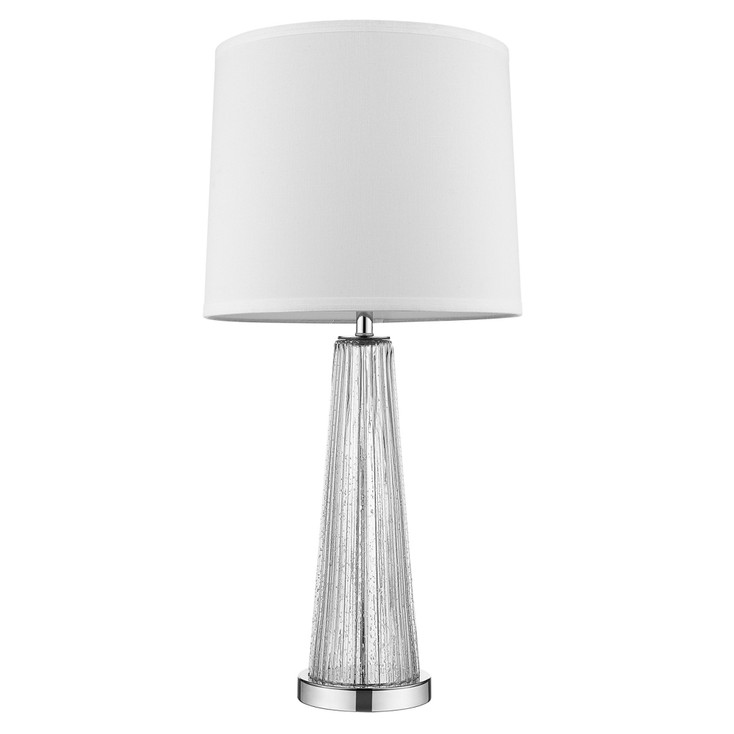 29" Clear Glass Buffet Lamp with Off White Empire Shade