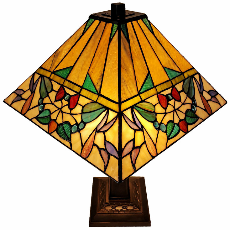 22" Dark Brown Metal Two Light Candlestick Table Lamp with White Empire Lamp Shade