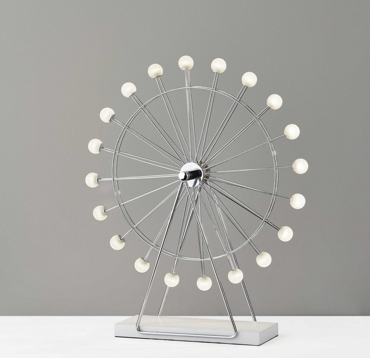 22" Off White Metal Multi Light Bedside LED Table Lamp with Off White Globe Shade