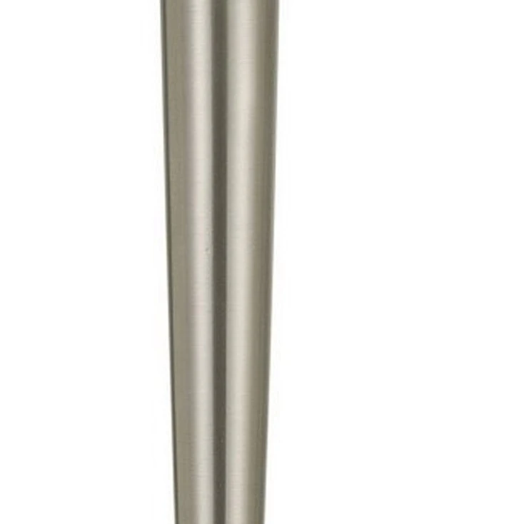 29" Nickel Metal Usb Table Lamp with Off White Empire Shade