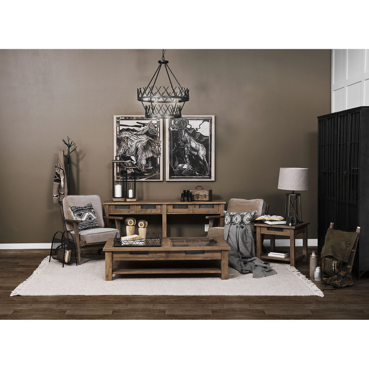 29" Bronze Lamp Base LED with Beige Shade