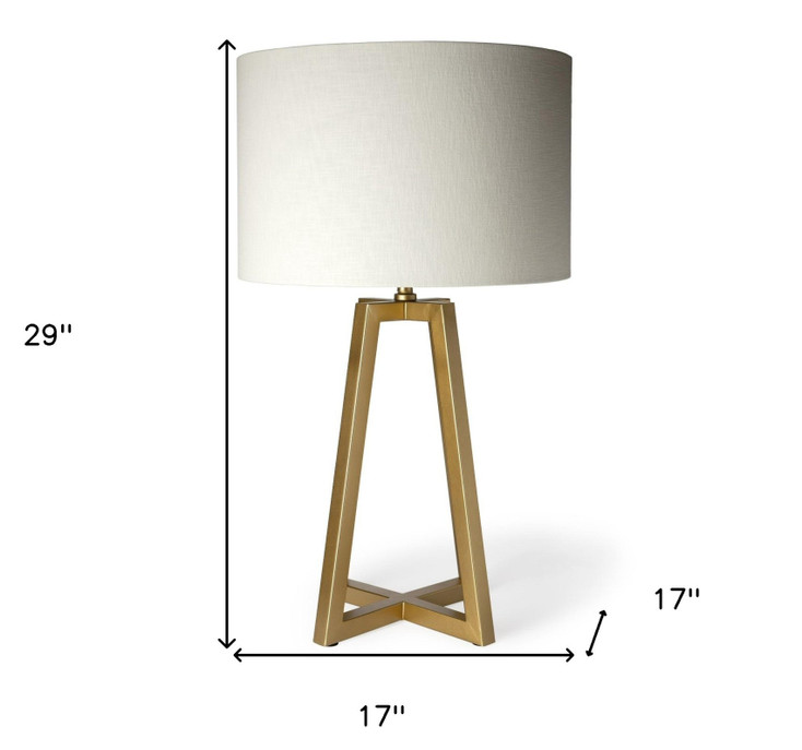 Metallic Gold Tone Geometric Table Lamp