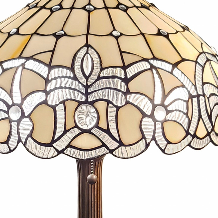 23in Dark Brown Metal Two Light Candlestick Table Lamp with White Shade