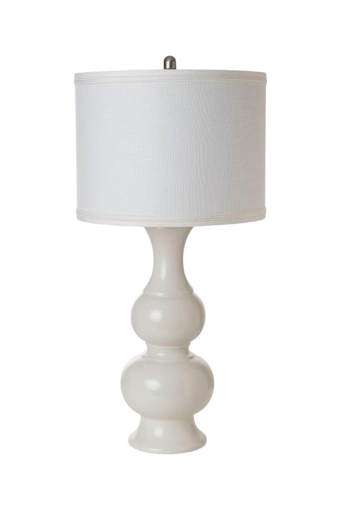 Set of Two 34" Off White Ceramic Gourd Table Lamp with Off White Drum Shade