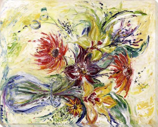 Sketch Floral Wrapped Canvas Giclee Print Wall Art