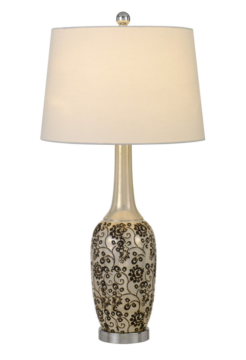 Set of Two 30" Silver Metal Two Light Bedside Table Lamps with White Globe Shade