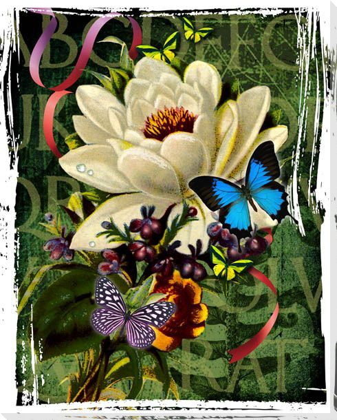 Floral Print I Wrapped Canvas Giclee Print Wall Art