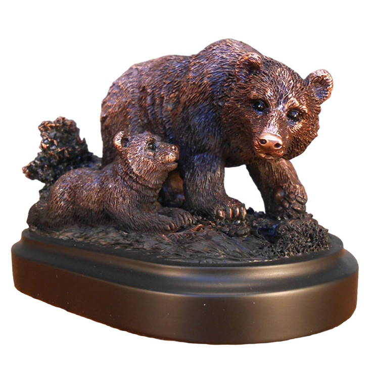 5.5" Momma Bear and Cub Statue - Bronze Finish