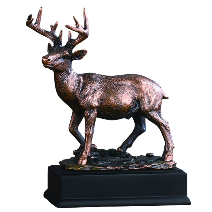 8" Whitetail Deer Statue - Bronze Finish
