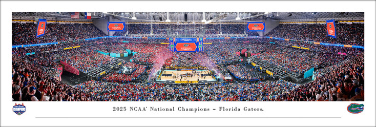 2025 NCAA Basketball National Champions Florida Gators Panoramic Art Print