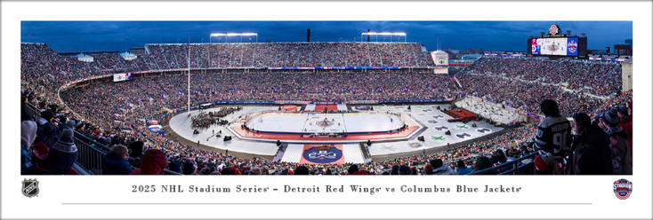 2025 NHL Stadium Series Detroit Red Wings vs Columbus Blue Jackets Panoramic Art Print