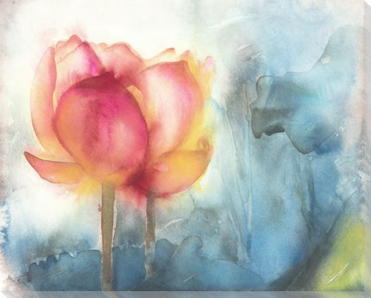 Red Day Flower Wrapped Canvas Giclee Print Wall Art