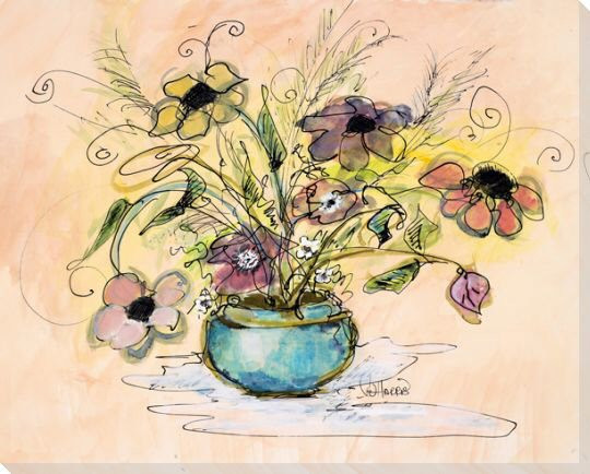 Anemone Flowers Wrapped Canvas Giclee Print Wall Art