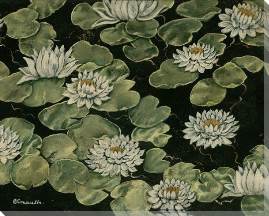 Water Lilies II Wrapped Canvas Giclee Print Wall Art