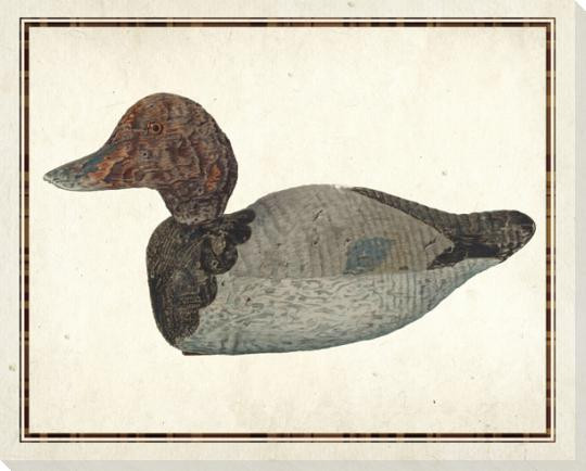 Wooden Duck Decoy 4 Wrapped Canvas Giclee Art Print Wall Art