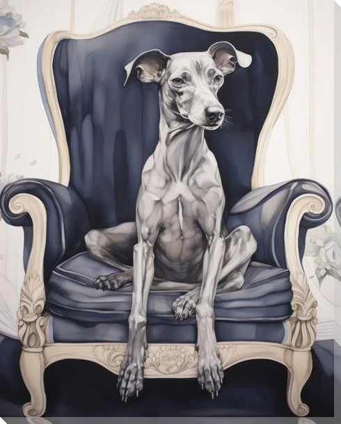 Boy Blue Dog Wrapped Canvas Giclee Art Print Wall Art