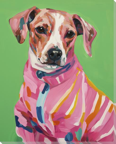 Dog Pj Party Wrapped Canvas Giclee Art Print Wall Art